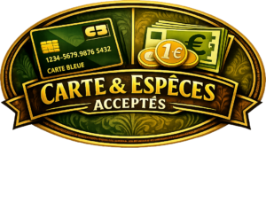 Carte bancaire et espèces acceptées