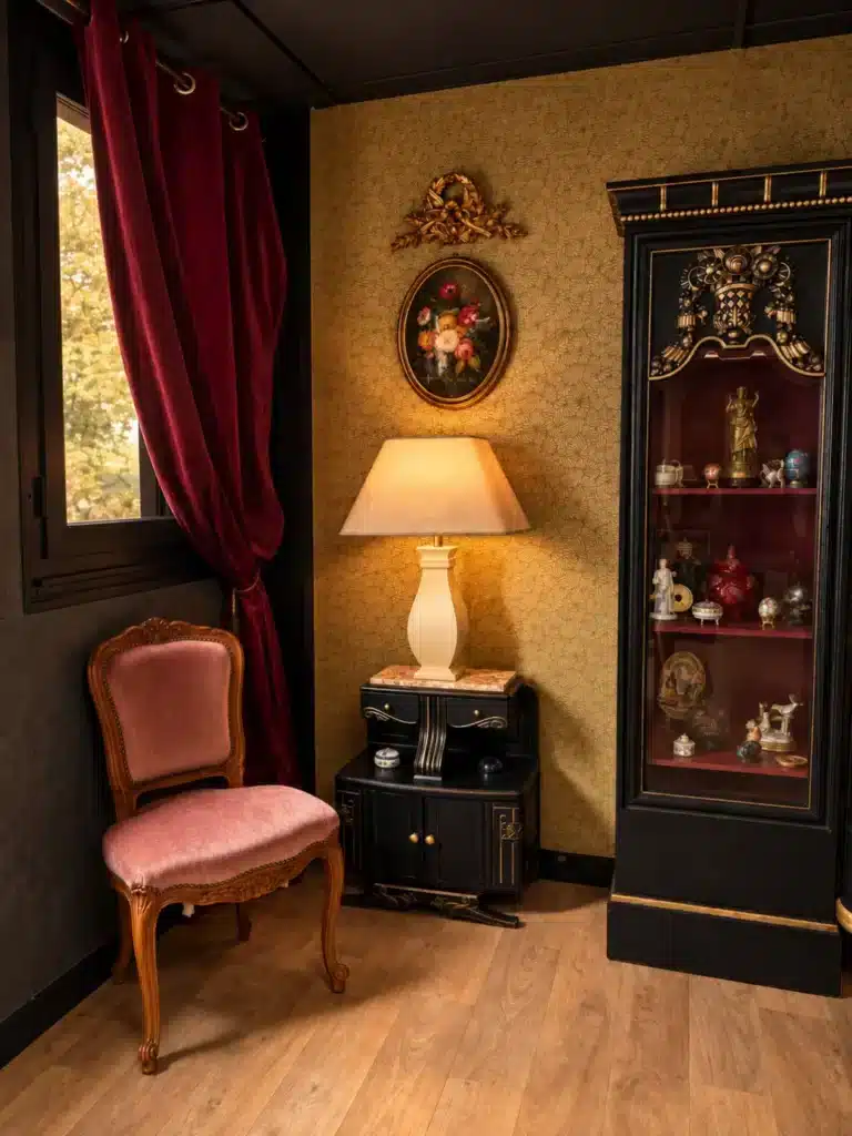 Fauteuil et décoration — salle de réception Neurones à Éragny