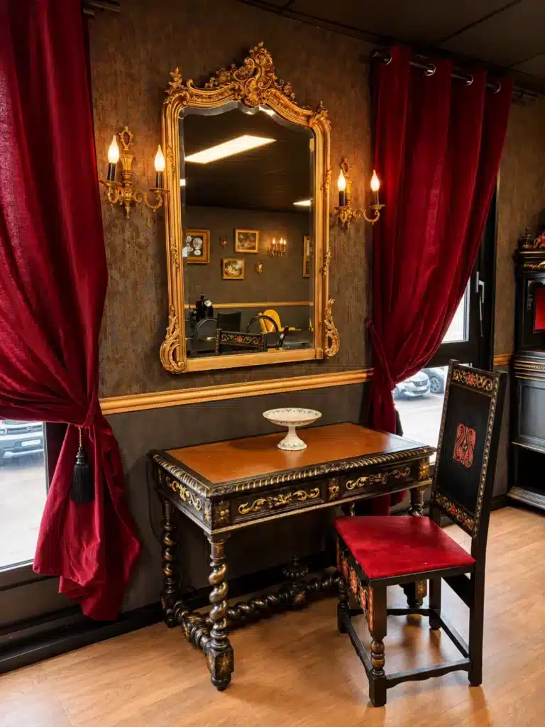 Miroir et console — salle de réception Neurones à Éragny